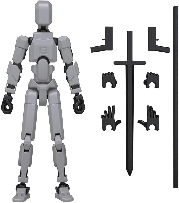 MerryXD Titan 13 Action Figure,Assembly Completed Dummy 13 Action Figure Lucky 13 Action Figure T13 Action Figure 3D Printed Multi-Jointed Movable, Nova 13 Action Figure Toy Grow in The Dark Blue