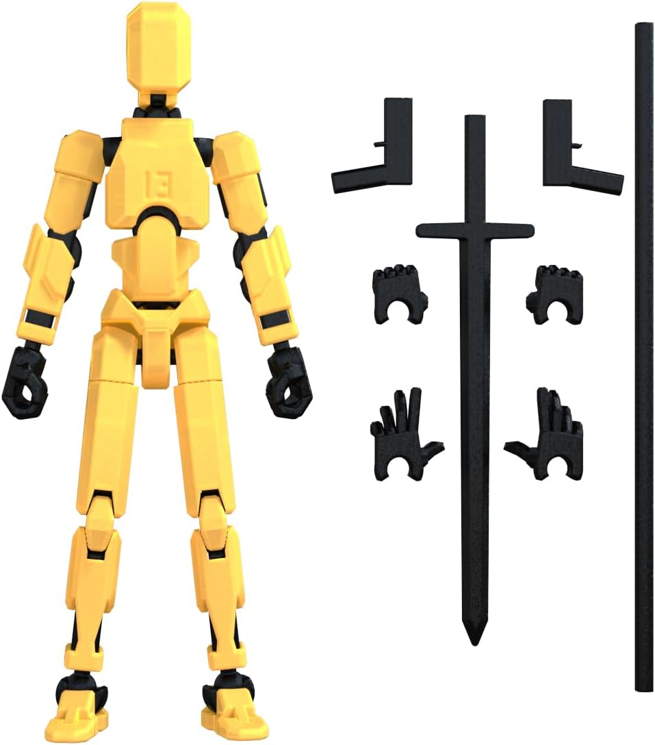 MerryXD Titan 13 Action Figure,Assembly Completed Dummy 13 Action Figure Lucky 13 Action Figure T13 Action Figure 3D Printed Multi-Jointed Movable, Nova 13 Action Figure Toy Grow in The Dark Blue