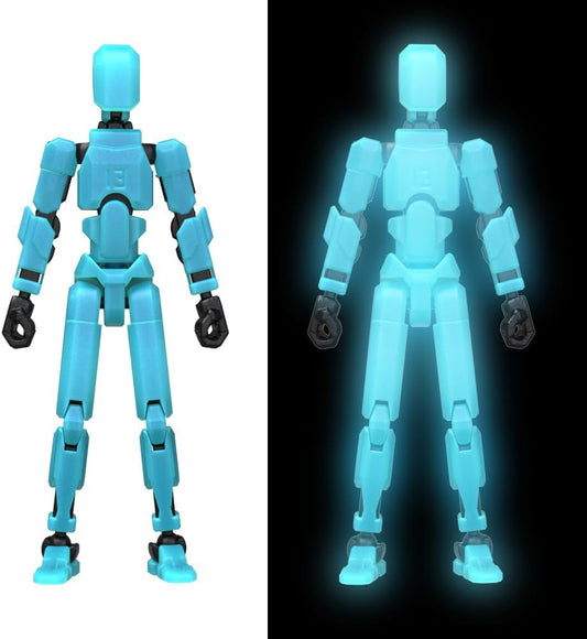 MerryXD Titan 13 Action Figure,Assembly Completed Dummy 13 Action Figure Lucky 13 Action Figure T13 Action Figure 3D Printed Multi-Jointed Movable, Nova 13 Action Figure Toy Grow in The Dark Blue