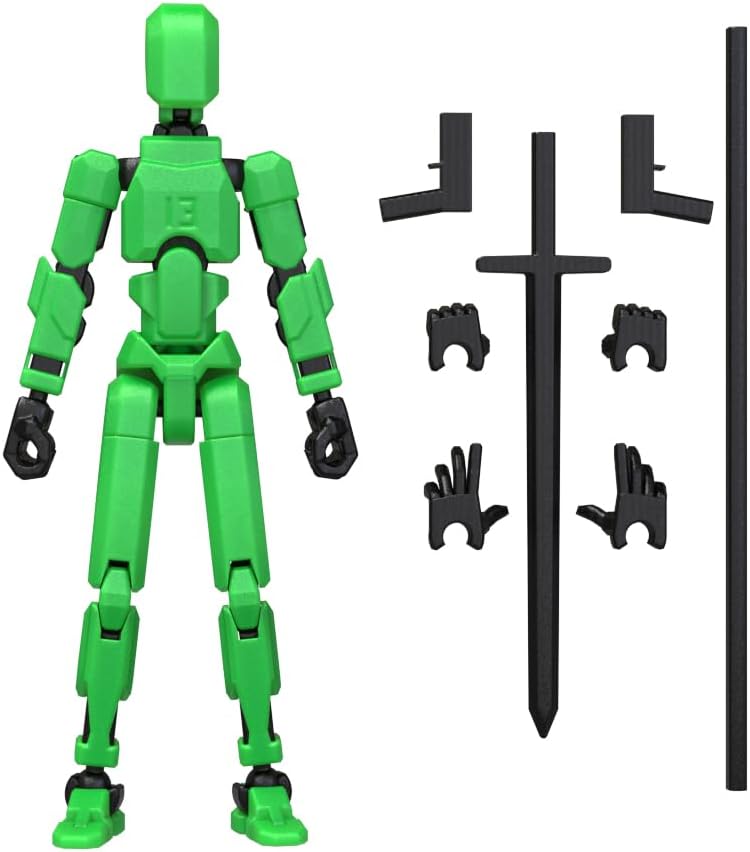 MerryXD Titan 13 Action Figure,Assembly Completed Dummy 13 Action Figure Lucky 13 Action Figure T13 Action Figure 3D Printed Multi-Jointed Movable, Nova 13 Action Figure Toy Grow in The Dark Blue