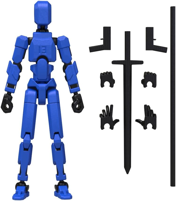 MerryXD Titan 13 Action Figure,Assembly Completed Dummy 13 Action Figure Lucky 13 Action Figure T13 Action Figure 3D Printed Multi-Jointed Movable, Nova 13 Action Figure Toy Grow in The Dark Blue