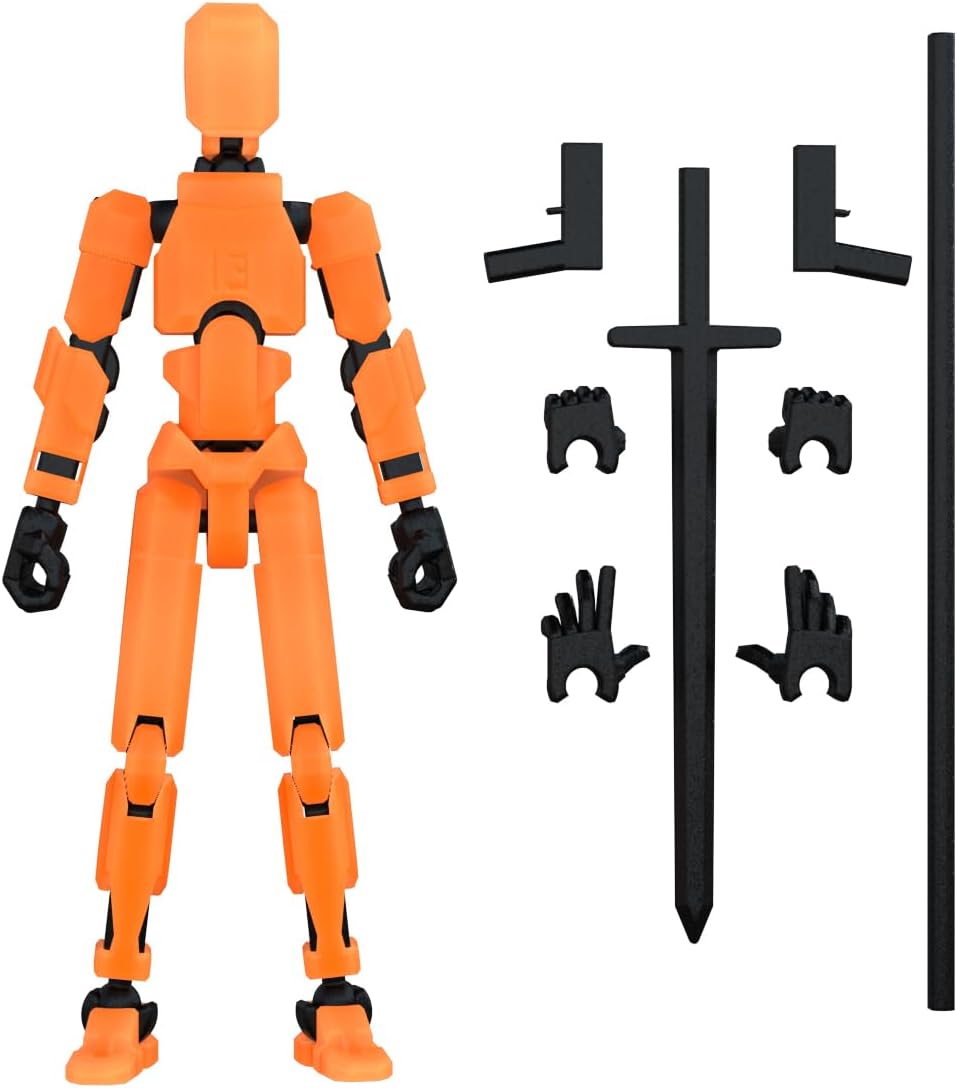 MerryXD Titan 13 Action Figure,Assembly Completed Dummy 13 Action Figure Lucky 13 Action Figure T13 Action Figure 3D Printed Multi-Jointed Movable, Nova 13 Action Figure Toy Grow in The Dark Blue