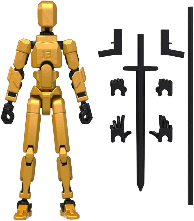 MerryXD Titan 13 Action Figure,Assembly Completed Dummy 13 Action Figure Lucky 13 Action Figure T13 Action Figure 3D Printed Multi-Jointed Movable, Nova 13 Action Figure Toy Grow in The Dark Blue