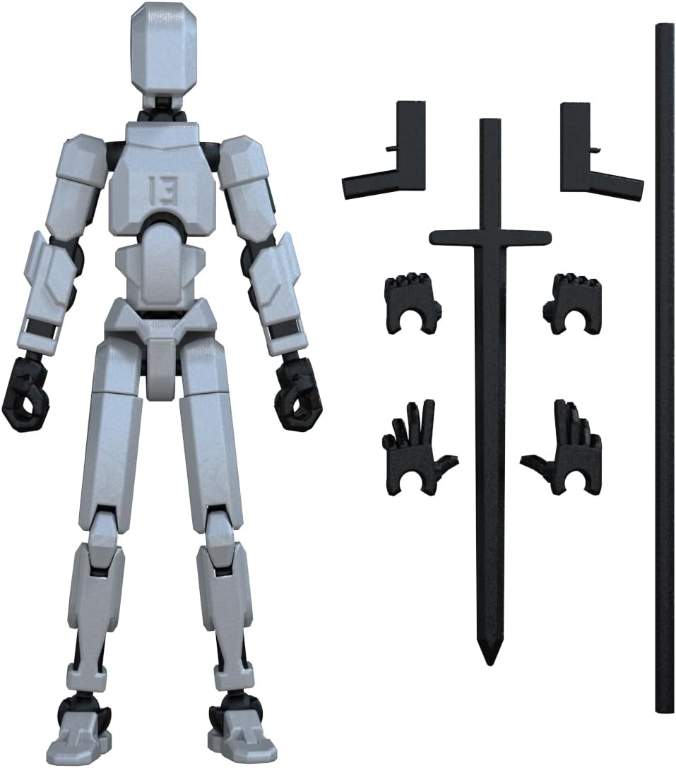 MerryXD Titan 13 Action Figure,Assembly Completed Dummy 13 Action Figure Lucky 13 Action Figure T13 Action Figure 3D Printed Multi-Jointed Movable, Nova 13 Action Figure Toy Grow in The Dark Blue