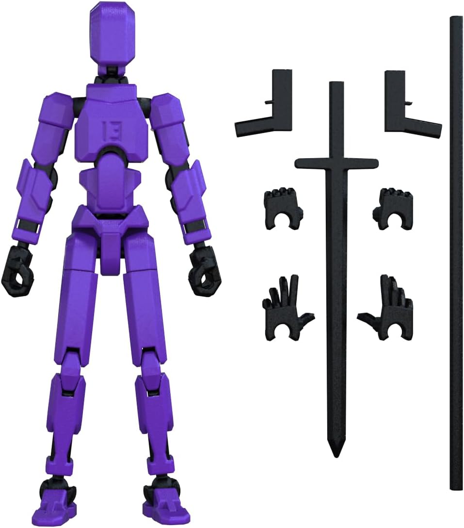 MerryXD Titan 13 Action Figure,Assembly Completed Dummy 13 Action Figure Lucky 13 Action Figure T13 Action Figure 3D Printed Multi-Jointed Movable, Nova 13 Action Figure Toy Grow in The Dark Blue