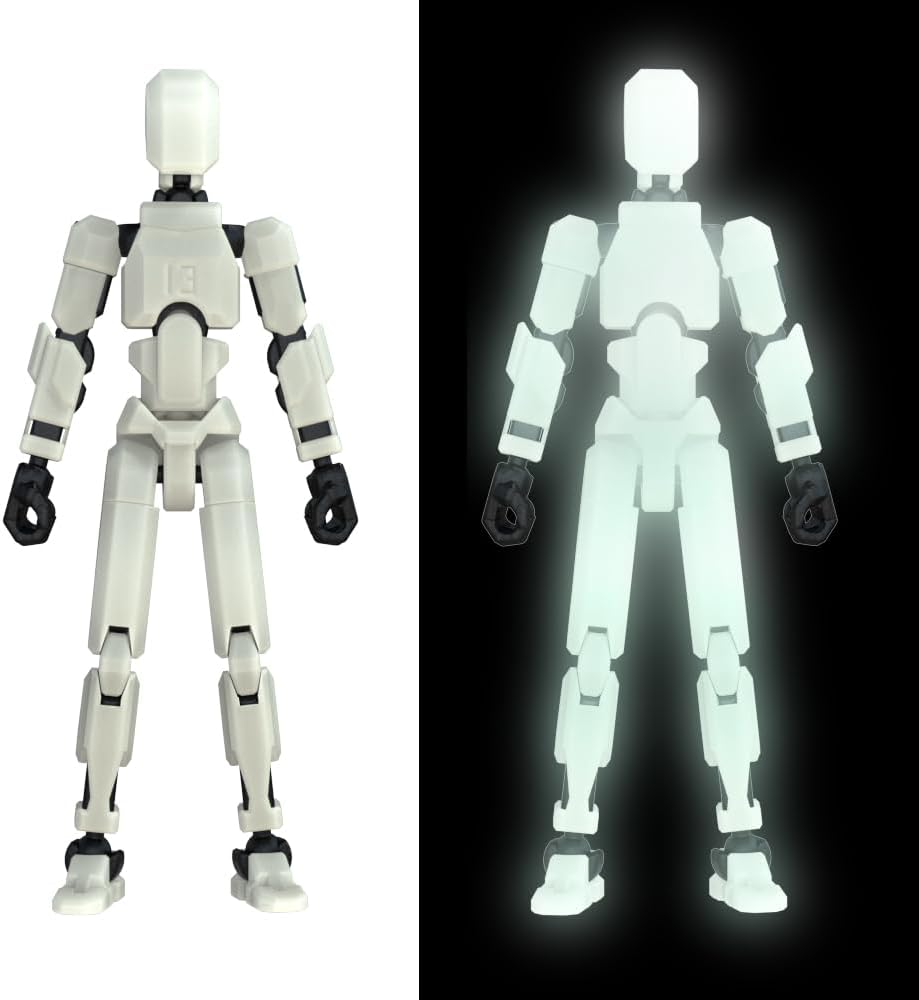 MerryXD Titan 13 Action Figure,Assembly Completed Dummy 13 Action Figure Lucky 13 Action Figure T13 Action Figure 3D Printed Multi-Jointed Movable, Nova 13 Action Figure Toy Grow in The Dark Blue