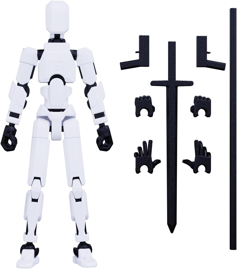 MerryXD Titan 13 Action Figure,Assembly Completed Dummy 13 Action Figure Lucky 13 Action Figure T13 Action Figure 3D Printed Multi-Jointed Movable, Nova 13 Action Figure Toy Grow in The Dark Blue