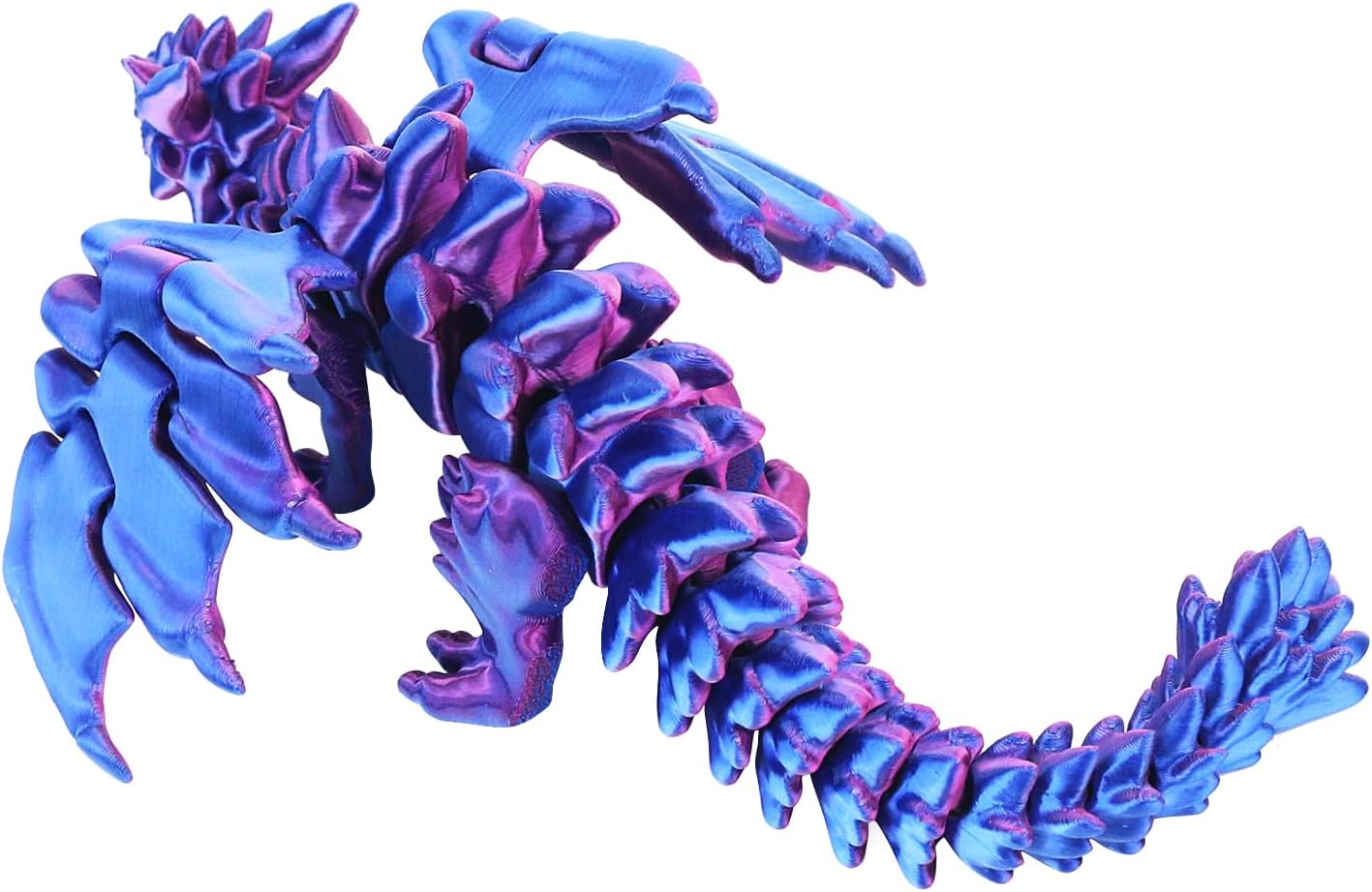 3D Printed Dragon, Crystal Dragon,Articulated Dragon, Dragon Fidget Toy, New and Unique, Technology Ornaments (Purple)