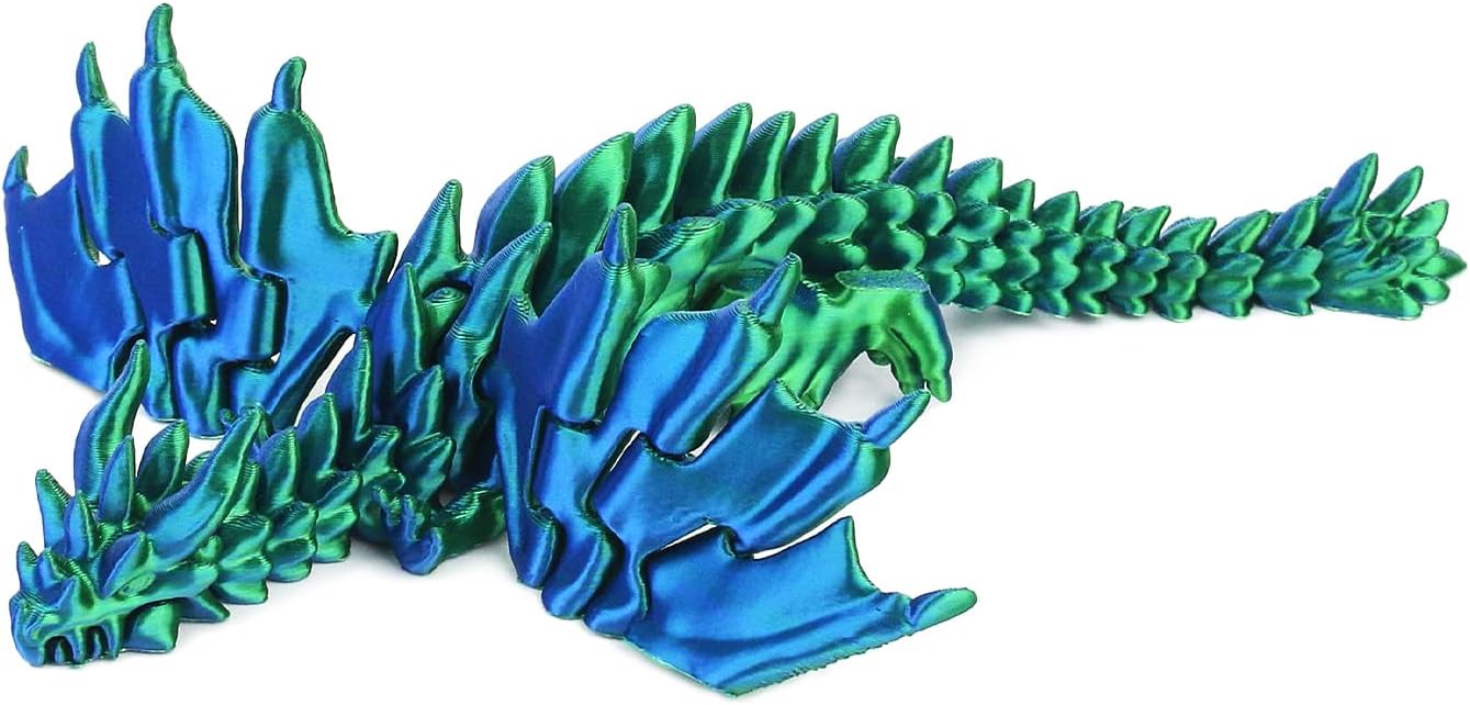 3D Printed Dragon, Crystal Dragon,Articulated Dragon, Dragon Fidget Toy, New and Unique, Technology Ornaments (Purple)