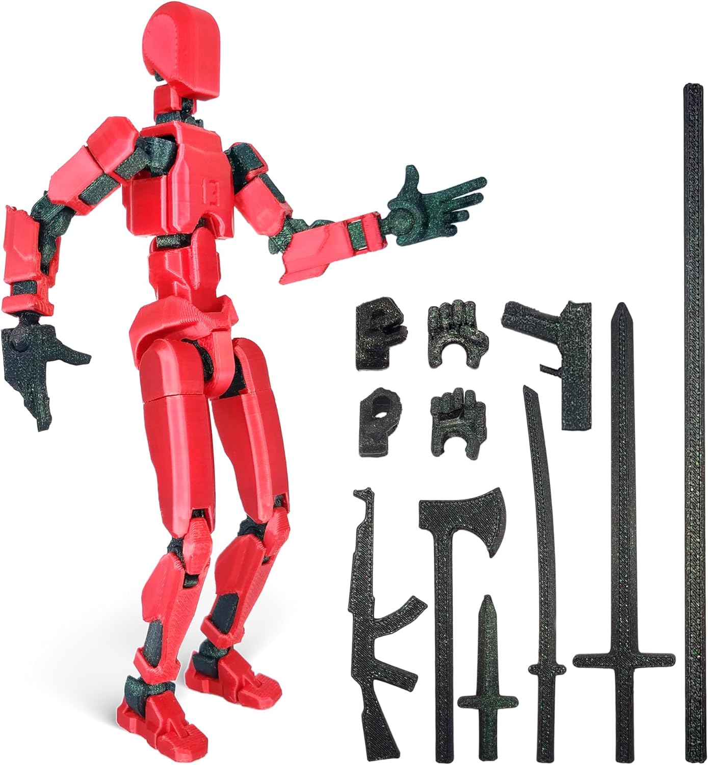 Robot Action Figure, 3D Printed with Full Articulation for Stop Motion Animation (White)