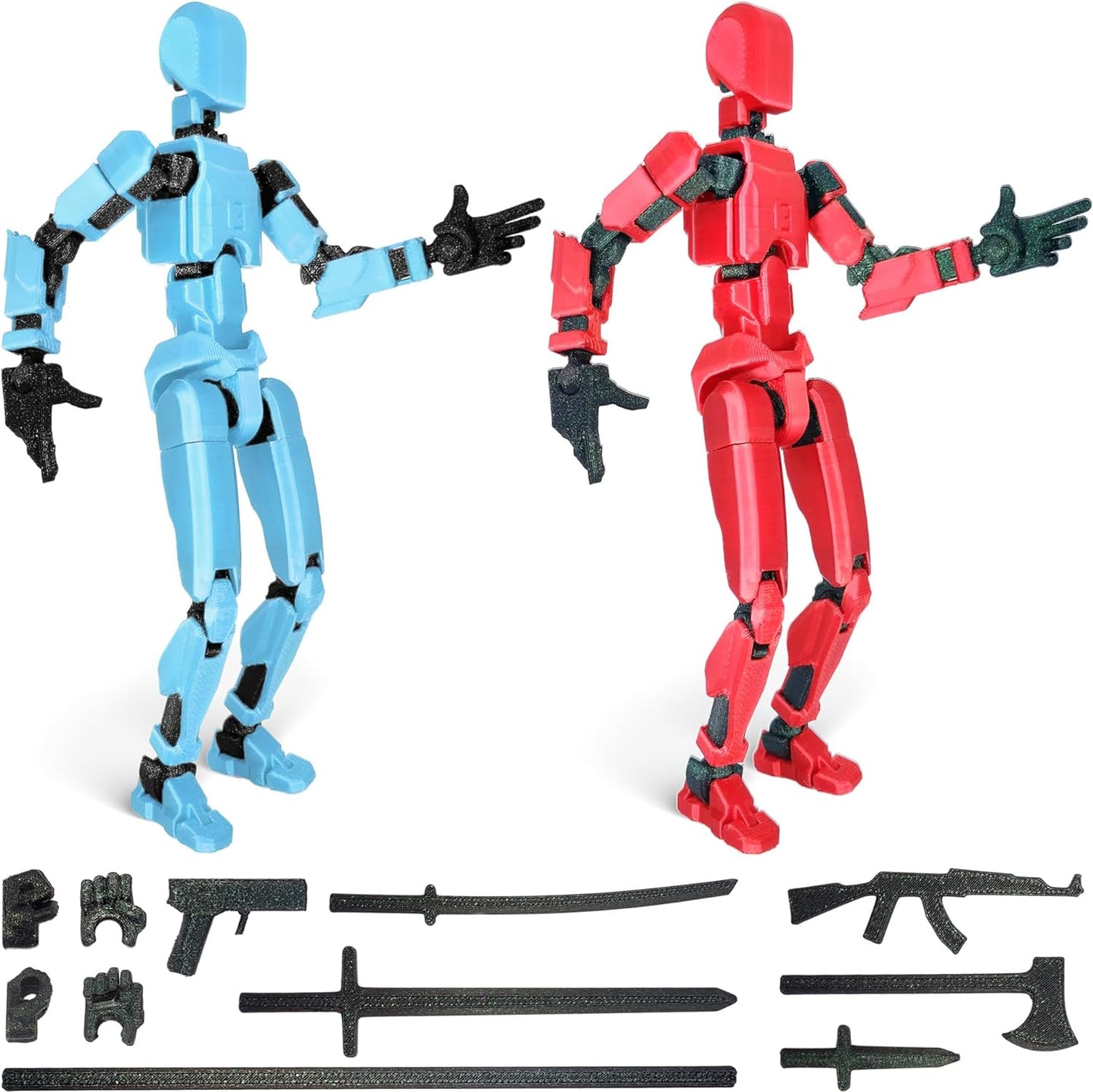 Robot Action Figure, 3D Printed with Full Articulation for Stop Motion Animation (White)