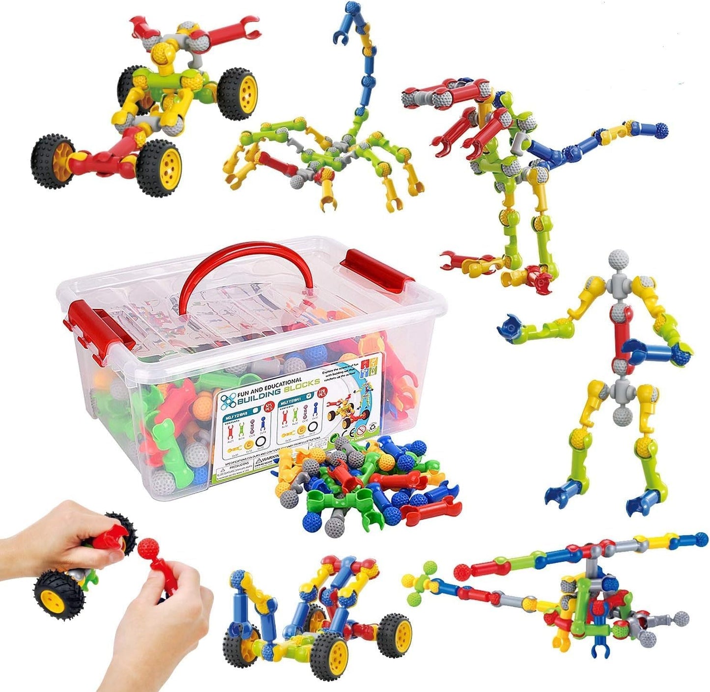 Building Toys,109 Piece STEM Toys for Kids Ages 3 4 5 6 7 8 9 10 11 12 Years Old Boys and Girls Christmas Birthday Gifts Children Building Blocks Creative and Educational Kids Toys Projects