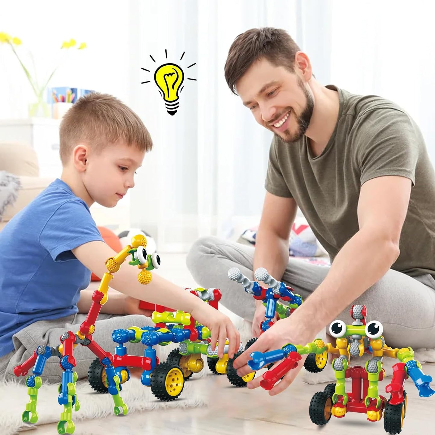 Building Toys,109 Piece STEM Toys for Kids Ages 3 4 5 6 7 8 9 10 11 12 Years Old Boys and Girls Christmas Birthday Gifts Children Building Blocks Creative and Educational Kids Toys Projects