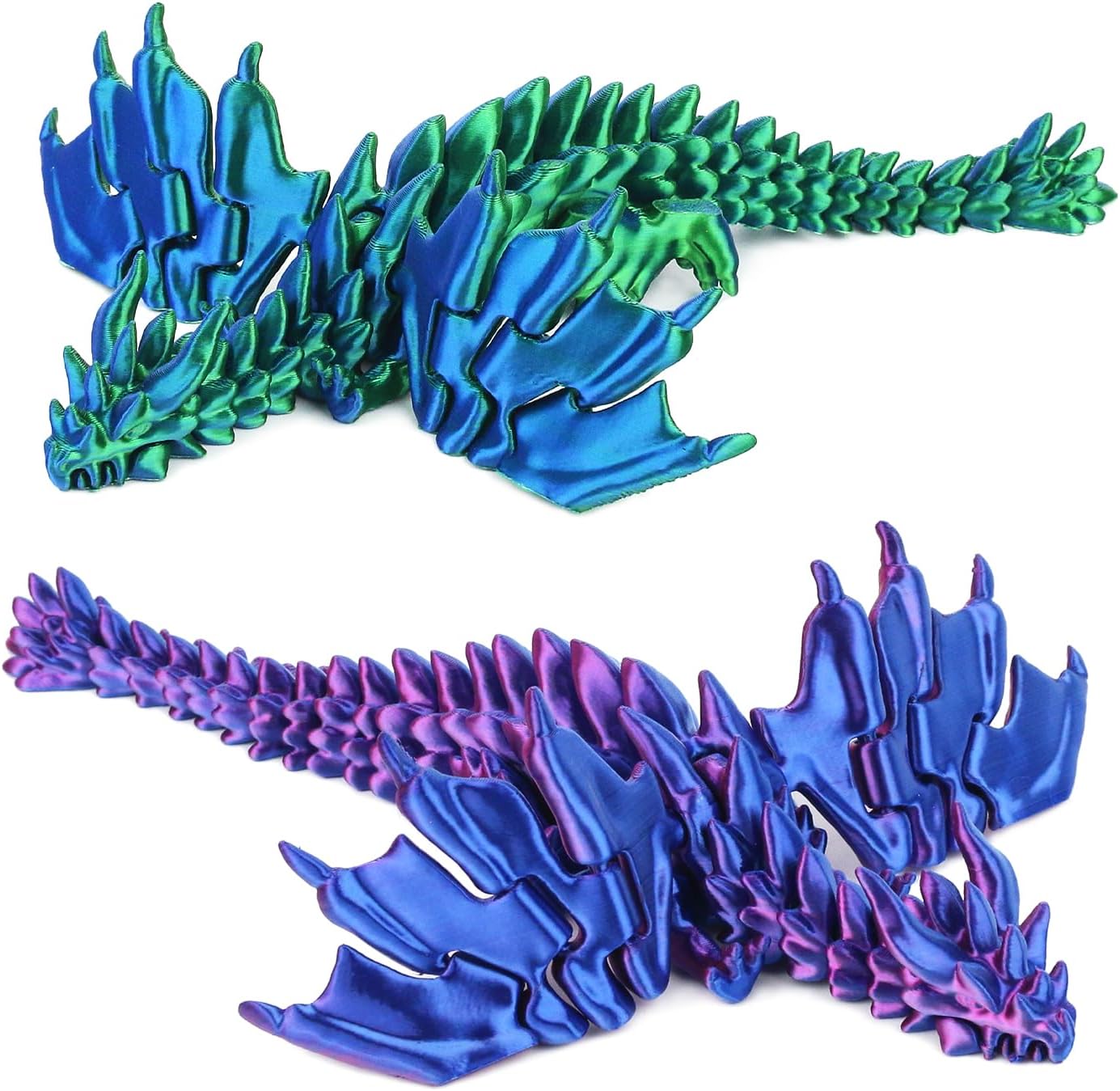 3D Printed Dragon, Crystal Dragon,Articulated Dragon, Dragon Fidget Toy, New and Unique, Technology Ornaments (Purple)