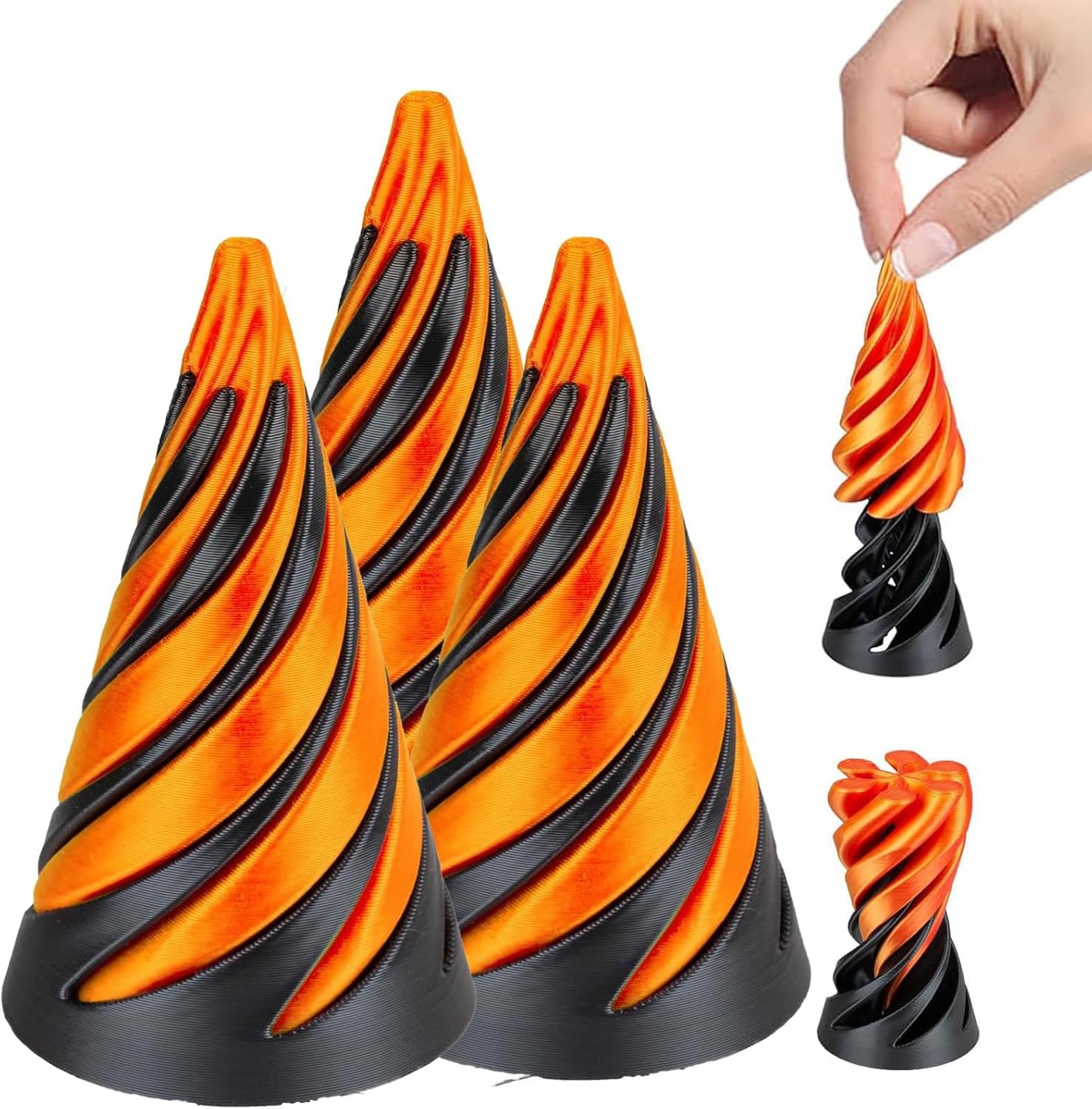 Criteriont Spiral Cone Fidget Toy, Impossible Cone, 3D Printed Spiral Fidget Toys, Anxiety Stress Relief, Mini Stress Relief Desk Toy, Suitable for Adults and Children to Kill Time (A)