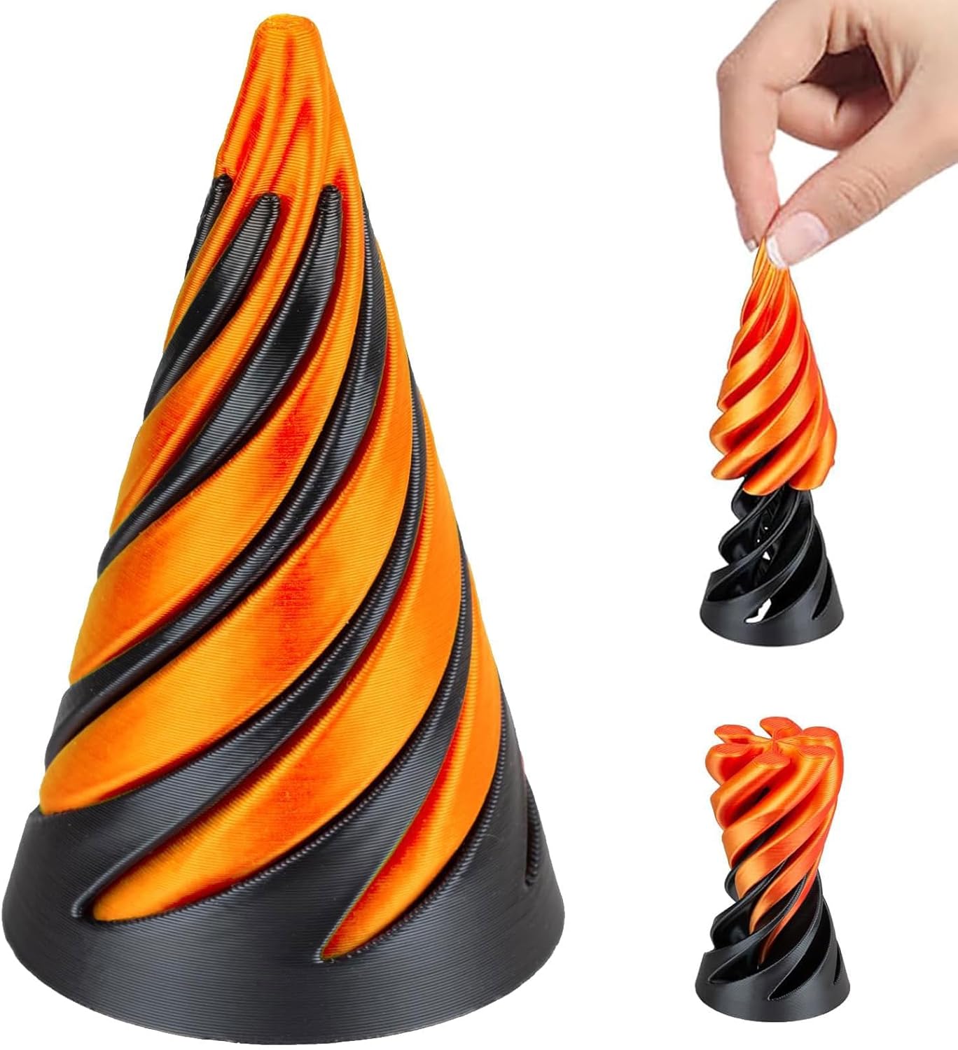 Criteriont Spiral Cone Fidget Toy, Impossible Cone, 3D Printed Spiral Fidget Toys, Anxiety Stress Relief, Mini Stress Relief Desk Toy, Suitable for Adults and Children to Kill Time (A)