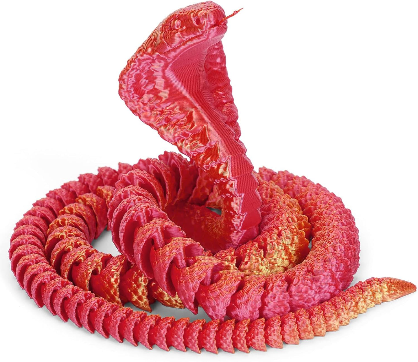 3D Printed Snake 3D Printed Animals 26in Printed Cobra Fidget Toys for Adults 3D Printed Articulated Cobra Flexiable Crystal Snake Toys for Home Office Decor