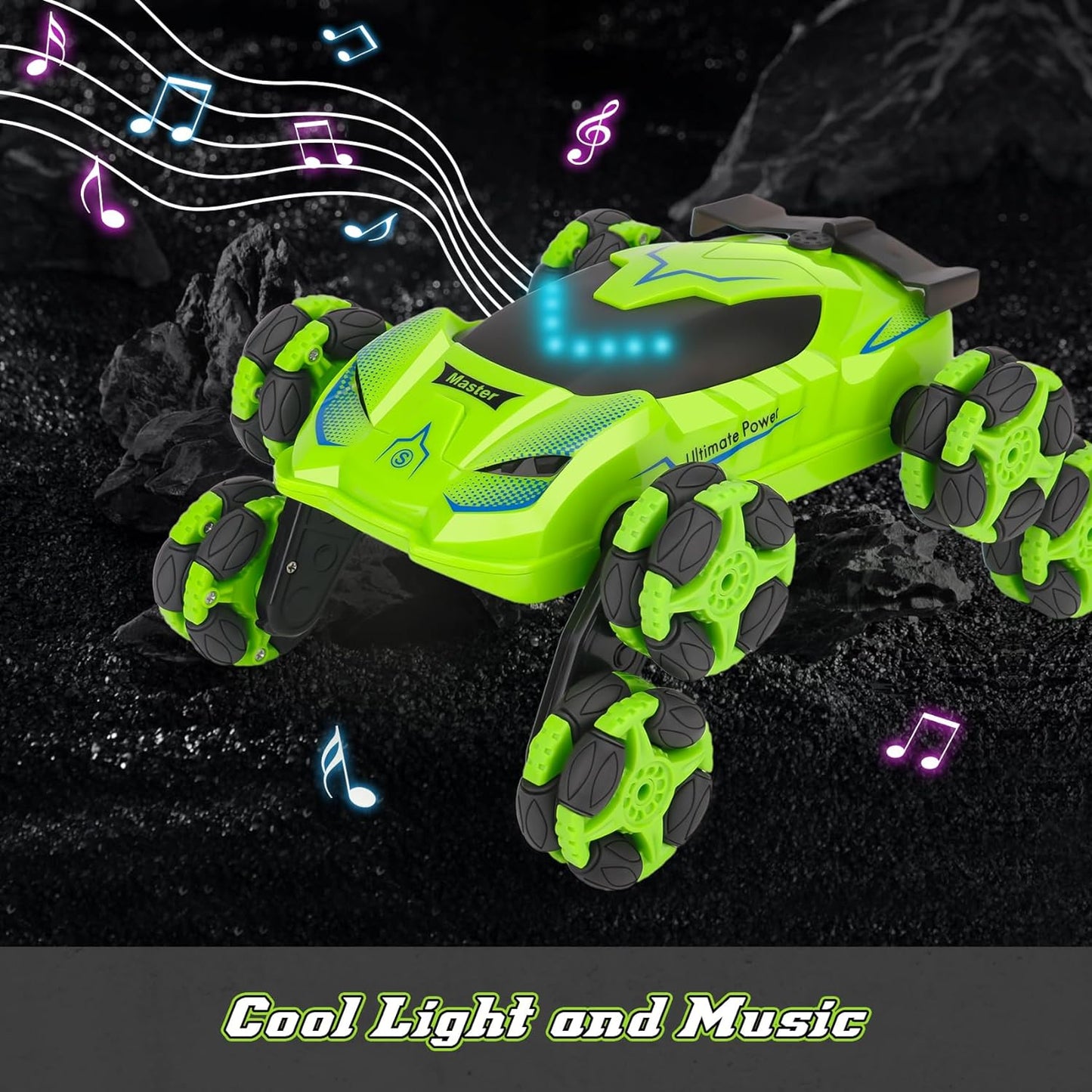 PREPOP 8WD Remote Control Stunt Cars Toys- Best Birthday Presents Gifts for Kids Age 6 7 8 9 10 11 12 Year Old Boys, 2.4Ghz Cool Transform RC Drift Cars with Music & Light