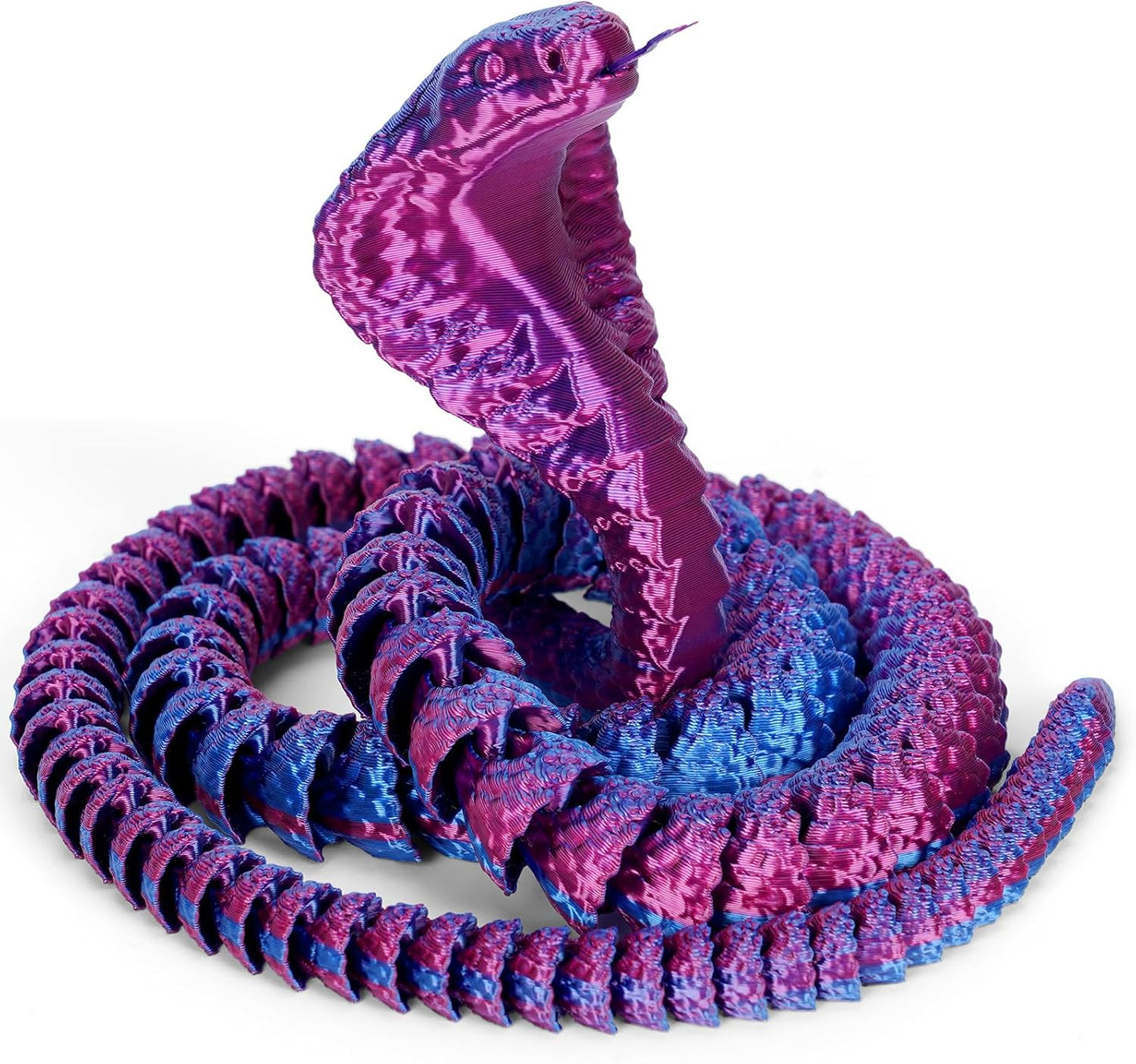 3D Printed Snake 3D Printed Animals 26in Printed Cobra Fidget Toys for Adults 3D Printed Articulated Cobra Flexiable Crystal Snake Toys for Home Office Decor