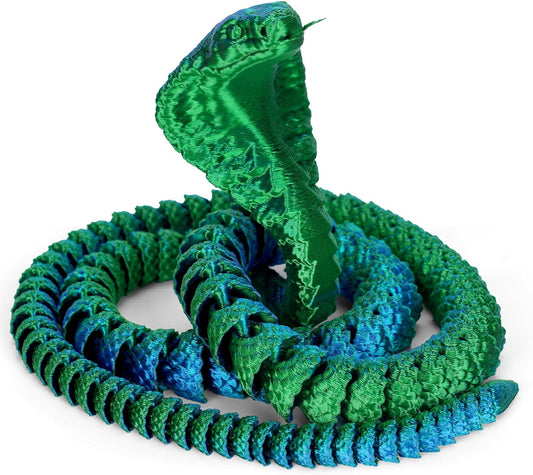 3D Printed Snake 3D Printed Animals 26in Printed Cobra Fidget Toys for Adults 3D Printed Articulated Cobra Flexiable Crystal Snake Toys for Home Office Decor