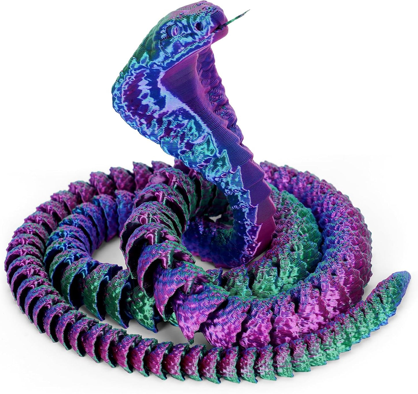 3D Printed Snake 3D Printed Animals 26in Printed Cobra Fidget Toys for Adults 3D Printed Articulated Cobra Flexiable Crystal Snake Toys for Home Office Decor