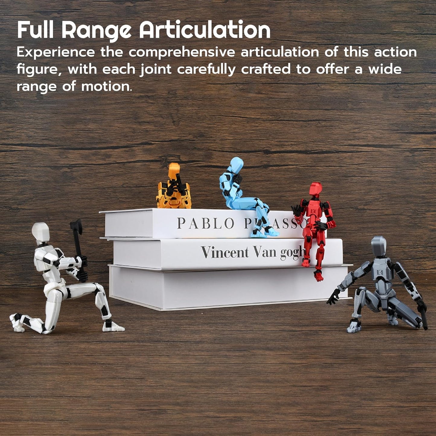 Robot Action Figure, 3D Printed with Full Articulation for Stop Motion Animation (White)